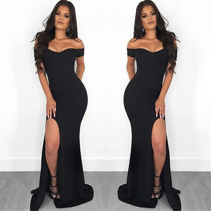 Женское вечернее платье сексуальное 2020 летнее асимметричное с горизонтальной