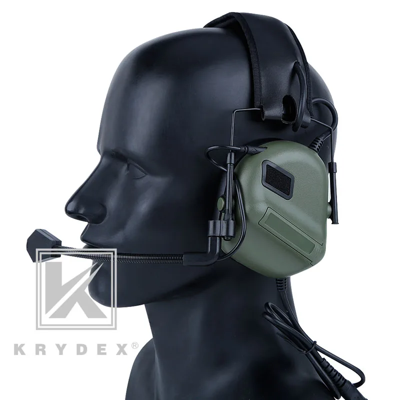 KRYDEX звуковые наушники с шумоподавлением Micphone Peltor Съемная тактическая
