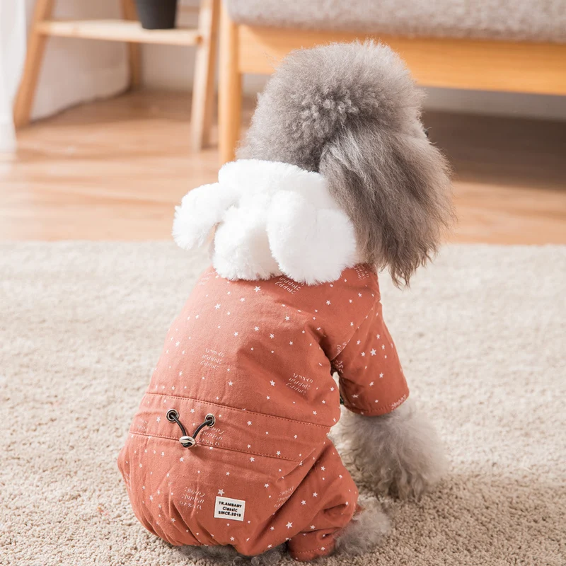 Hipidog зимняя одежда для снежной собаки с хлопковой подкладкой пальто четырех ног