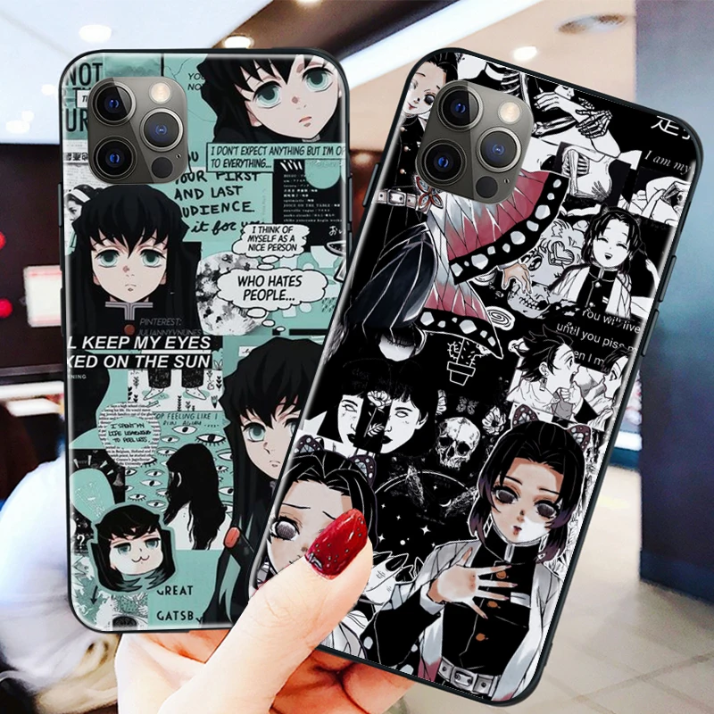 

Cartoon Japan Anime Demon Slayer Phone Case For iPhone 12 XS MAX 7 XR 11 Pro SE20 X 8Plus Kimetsu No Yaiba Soft IMD Cover Fundas