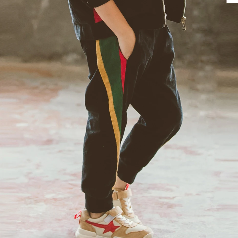 Штаны для мальчиков плотные вельветовые штаны детские средней посадки