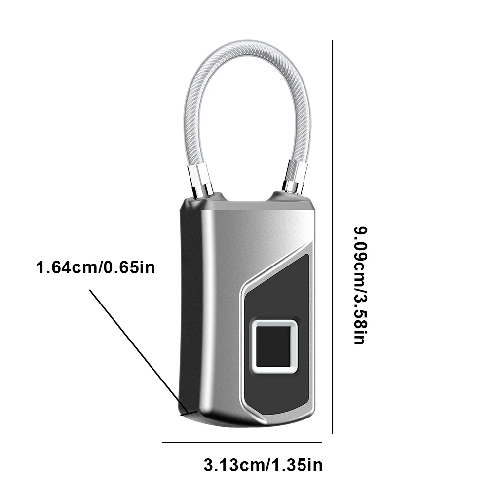 

Rechargeable Smart Lock Keyless Fingerprint Lock Waterproof Anti-Theft Security Padlock Door Luggage Case Lock USB Chargeable