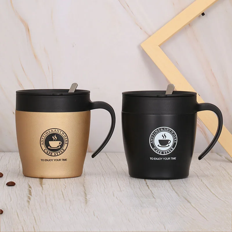 

Stainless Steel Vacuum Flask Thermos Belly Cups Business Office Water Bottle Handle Coffee Cup Mug Customization
