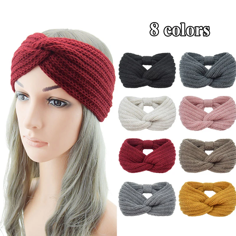

Warm Headband for Women Bowknot Knitting Headbands Wool Knitted Elastic Headband Headwear Girls Hair Band Hair Accessories