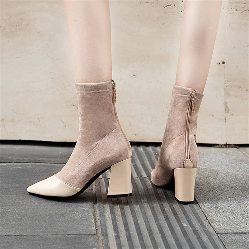 2019 г. Женские туфли на высоком каблуке 7 5 см Фетиш сапоги модные зимние короткие