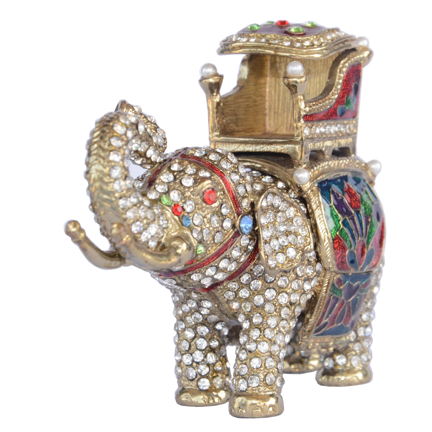 Стразы слон с украшением в виде кристаллов инкрустированная Ювелирная шкатулка