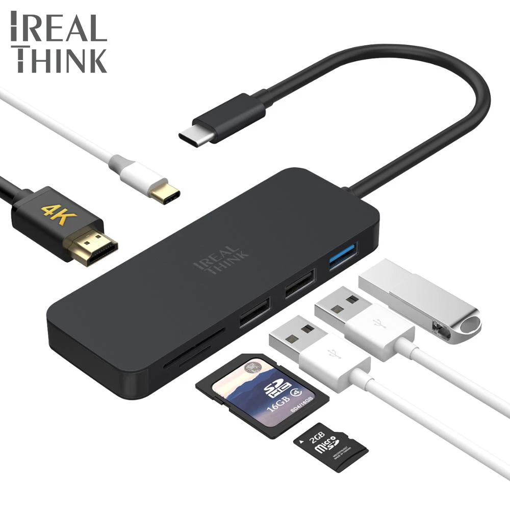 Концентратор IREALTHINK USB Type C для Macbook Huawei Pro аксессуары концентратор разветвитель 3 0