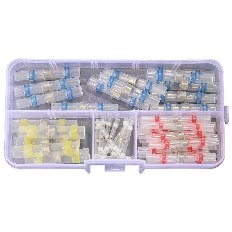 GTBL 50Pcs Connector Heat Shrink Sordering Terminals Waterproof Solder Sleeve Tube Wire Insulated Butt Connectors Diy Electronic |