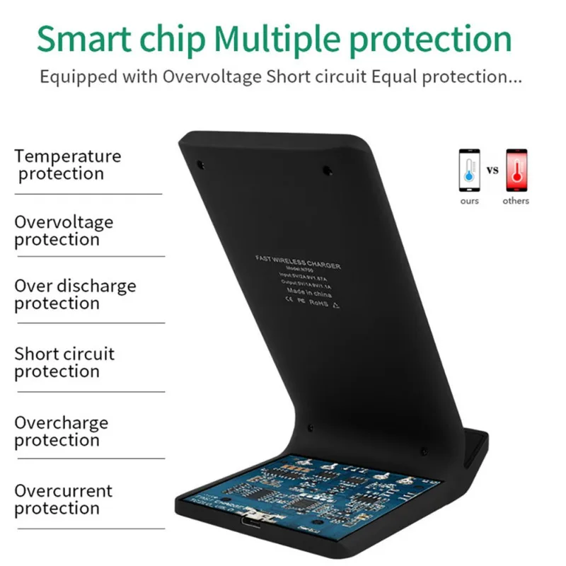 Двойная Вертикальная Складная подставка беспроводное быстрое зарядное