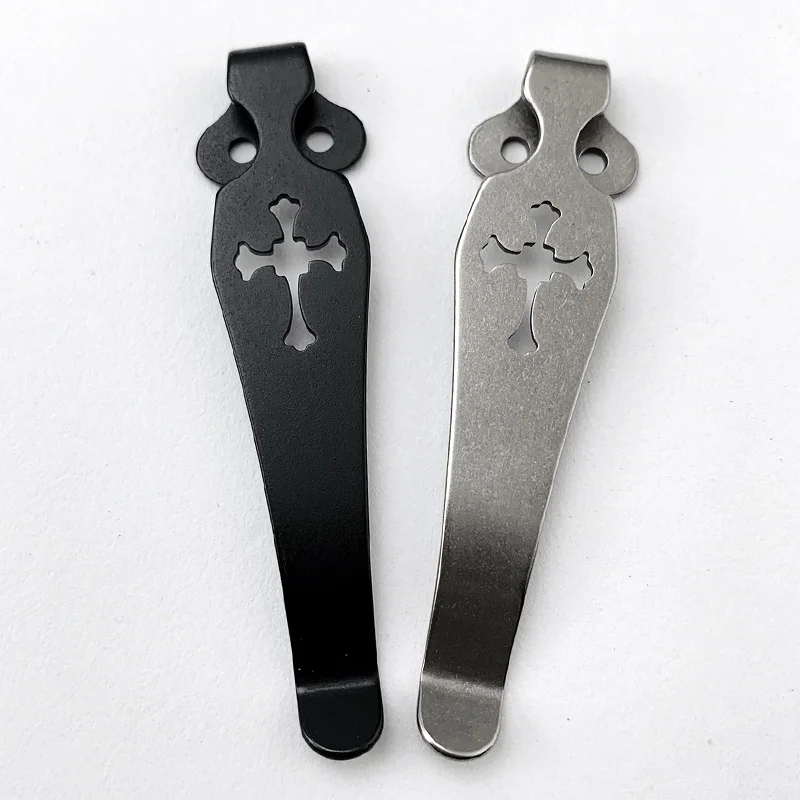 

1PC Cross Pattern Titanium Alloy TC4 Pocket Knife Back Clip Clamp for Spyderco C81 C223 Endura C10 Delica C11 Manix G10 Police