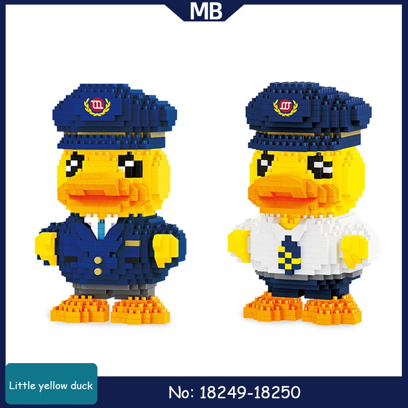 

С нарисованными куклами из мультфильмов маленький желтый модель утки строительные блоки мелкие частицы DIY животного "Дональд Дак" Мини собр...