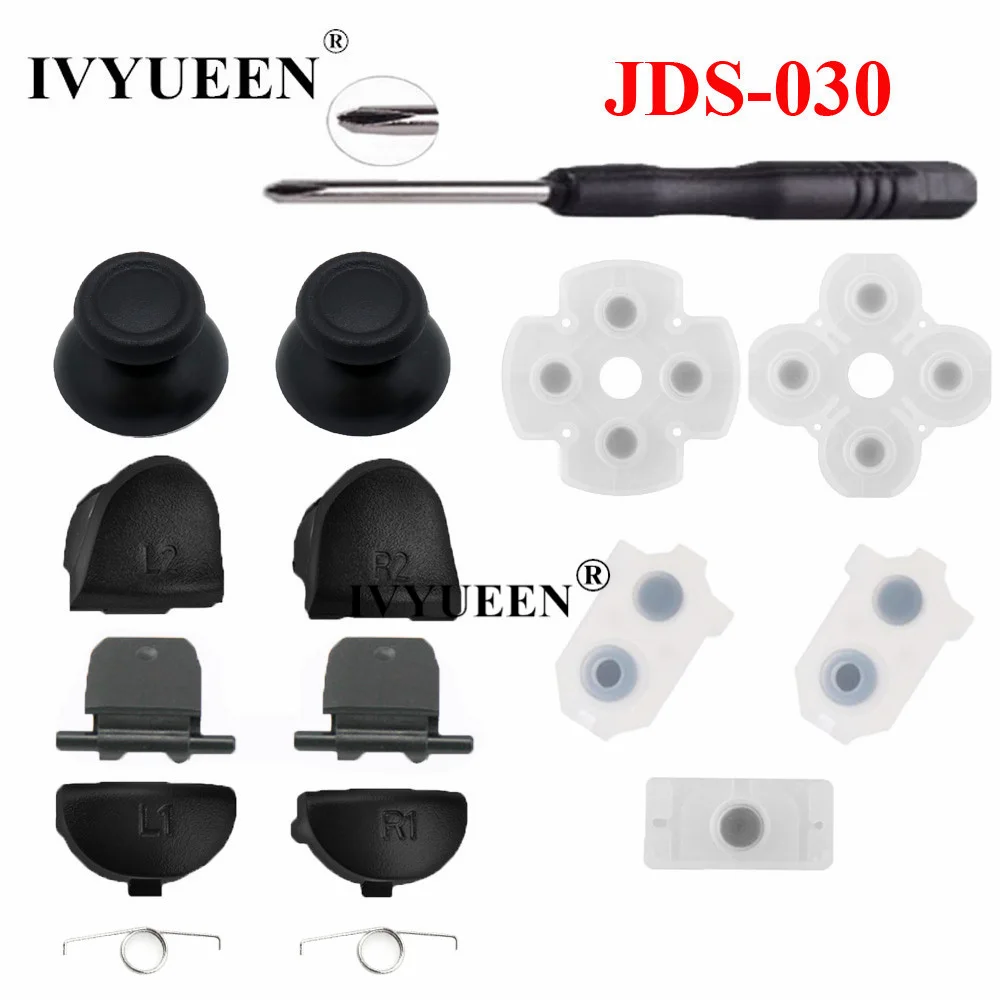 IVYUEEN R2 L2 L1 R1 триггер кнопки мод комплект для playstation 4 PS4 Pro тонкий контроллер JDS-040 JDS-030 аналоговый джойстик колпачки JDS-011