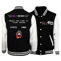 rezero anime jacket teen fashion casual sport loose baseball uniform jacket street harajuku hip hop jackets for men boys girls