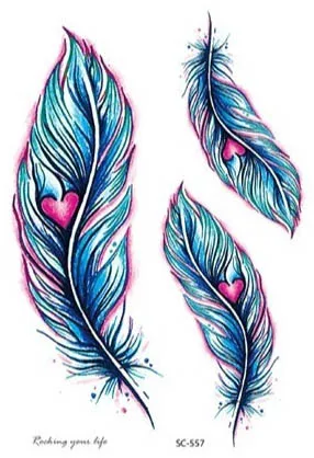 

Feather Arrow Design Fake Tattoo Waterproof Body Art Painting Tattoo Stickers Sexy Temporary Tattoo Sticker Scar Cover
