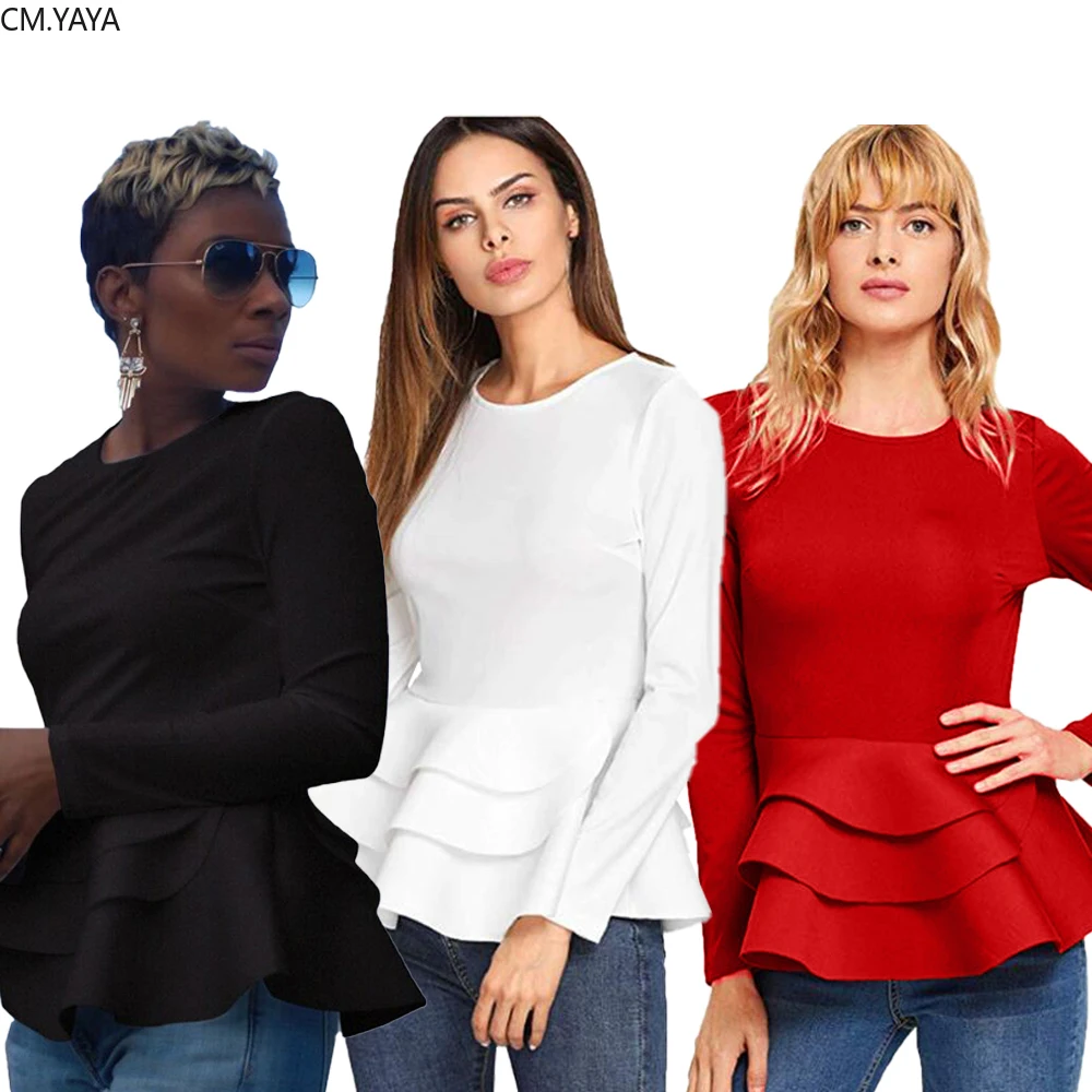 Женская новая осенняя зимняя футболка с круглым вырезом и длинным рукавом