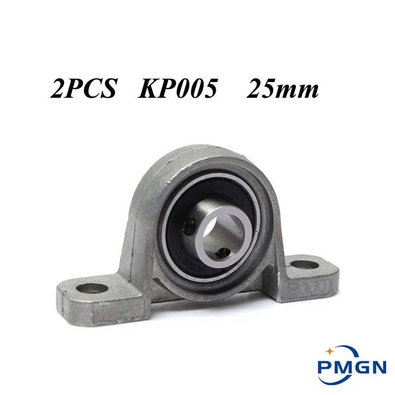 

PMGN 2PCS KP005 Pillow Block Bearing 25mm High quality Bore Diameter Self Align Mounted Zinc Alloy machine Accessories