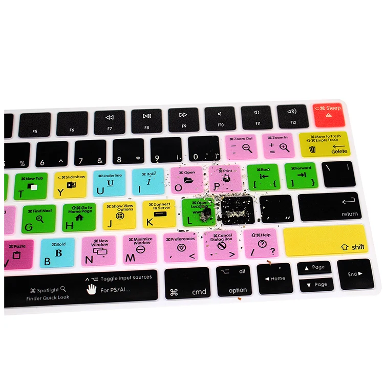 Чехол HRH для клавиатуры MAC OSX Hotkeys функциональные ярлыки Силиконовая защита Apple Magic