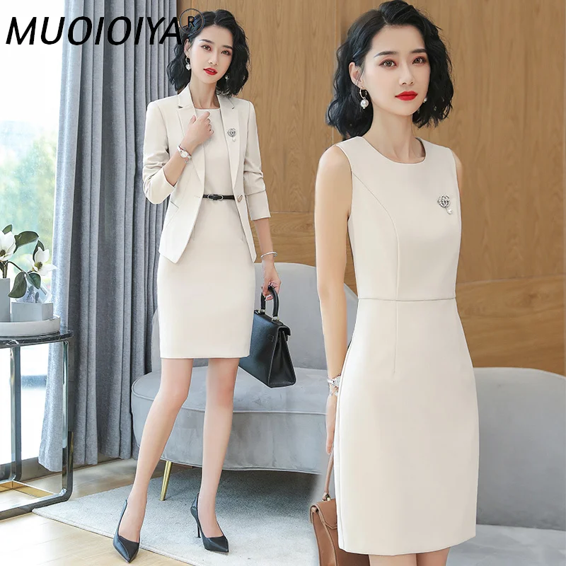 

Ladies Dress Suits Formal Two Piece Set Blazer and Pencil Dress Office Elegant Work Business Formal Clothes Female Plus Size