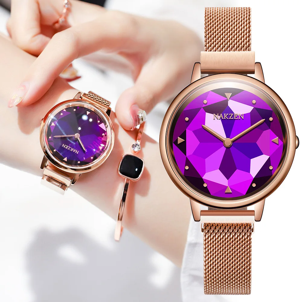 2020 роскошные женские часы с бриллиантами розовое золото кристаллами Топ бренд