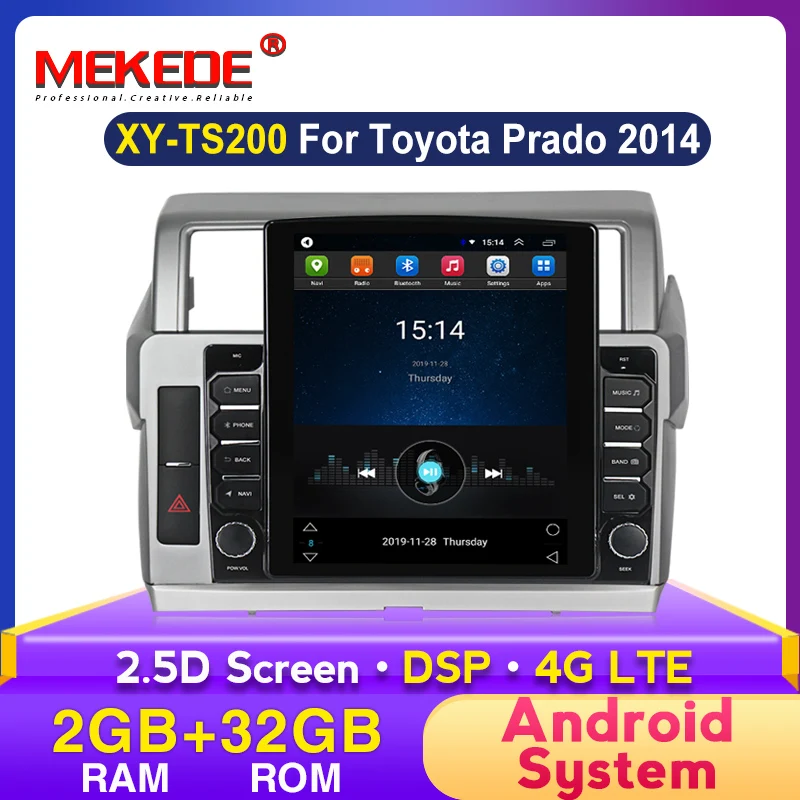 MEKEDE автомобильный Радио мультимедийный плеер Android система для Toyota Prado 2014 RAM 2 ГБ + 32