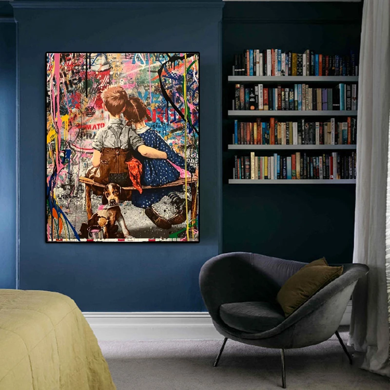 Граффити для мальчиков и девочек Картина на холсте настенные постеры принты