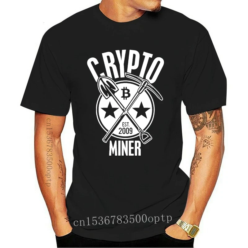 New Crypto Miner T-Shirt - Btc Eth Ltc Cryptocurrency Bitcoin 2021est 2021 Men T-Shirt Fashion Fashion Men Clothing Brand T-shir