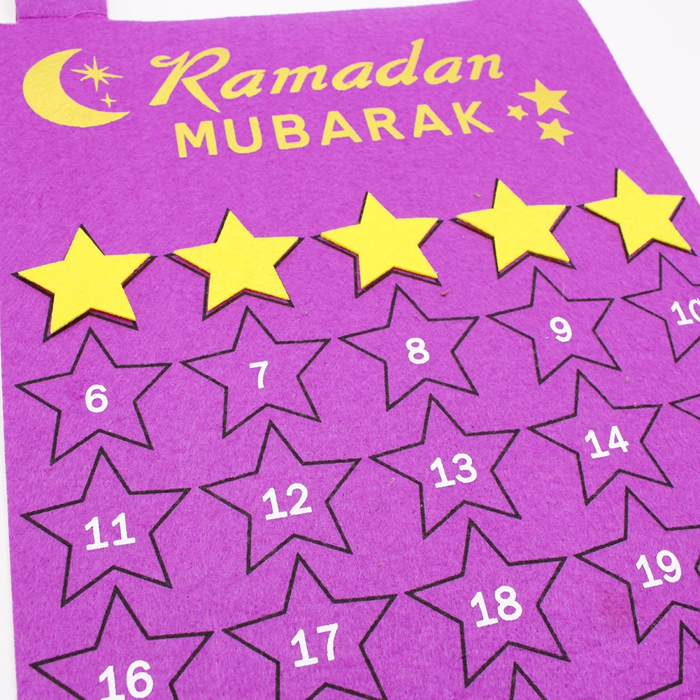 Висящий войлочный календарь Eid Mubarak на 30 дней декор для Рамадана обратного