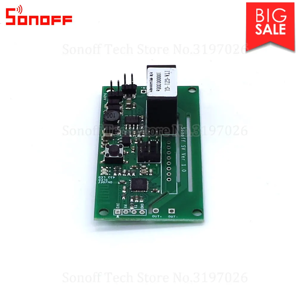 Itead Sonoff SV 5-24V Safe Voltage Wireless WiFi Smart Home Switch Module Support Secondary Development Work with eWeLink APP |