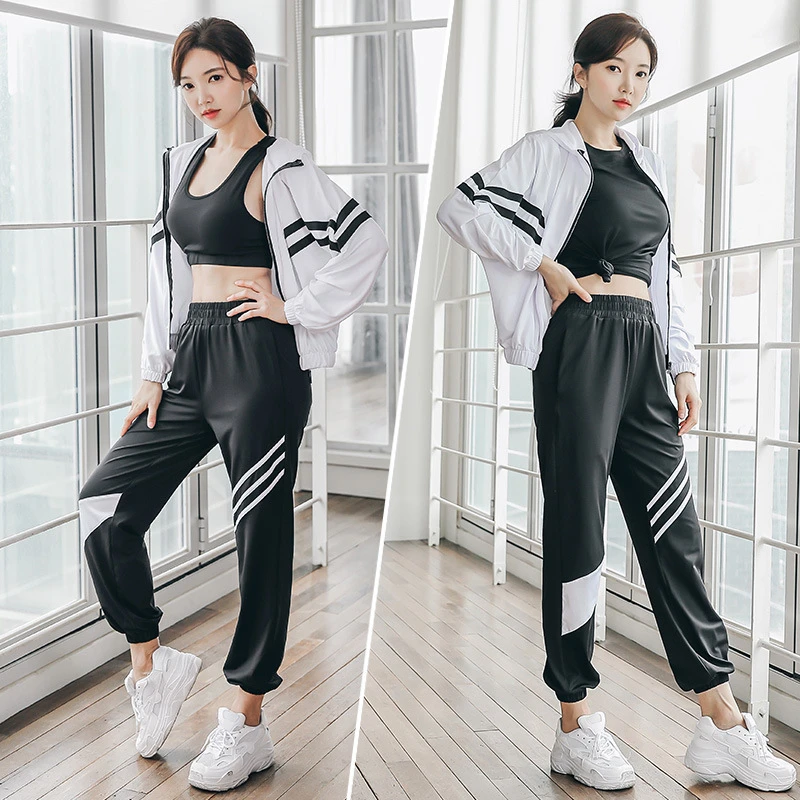 Новый женский спортивный костюм для фитнеса и йоги осенняя одежда тренажерного