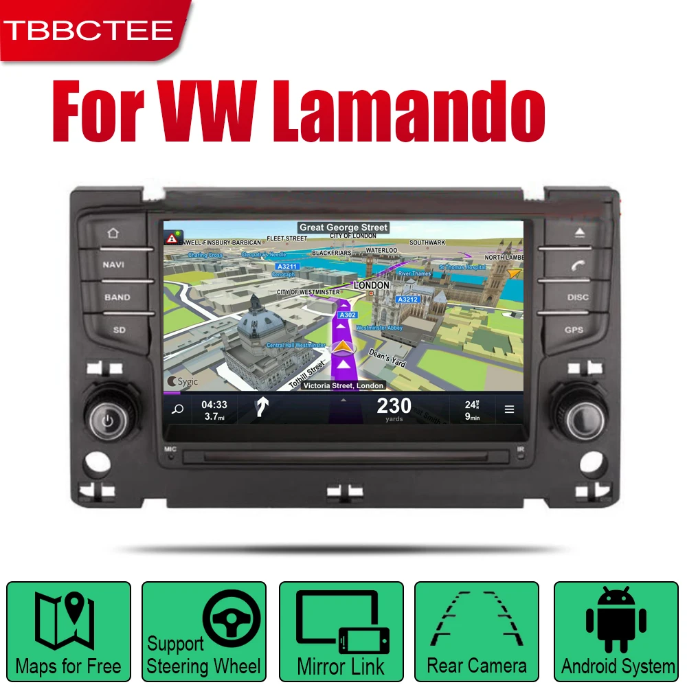 

TBBCTEE Auto Radio 2 Din Android Car DVD Player For Volkswagen Lamando 2013~2017 GPS Navigation BT Wifi Map Multimedia system