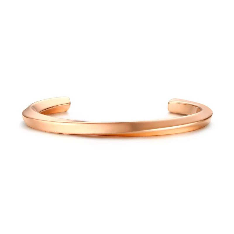 Rose gold Цельный Браслет-манжета из нержавеющей стали, черный позолоченный браслет, висячий браслет, Pulseira Masculina, ювелирные изделия, ширина 4 мм - Окраска металла: Rose gold