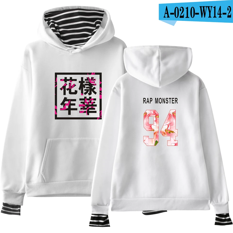 white Bangtan мальчики JUNG KOOK JIN V пуловер кепка хип хоп Kpop Harajuku одежда поддельные две части толстовки кофты для женщин/мужчин kpop - Цвет: white