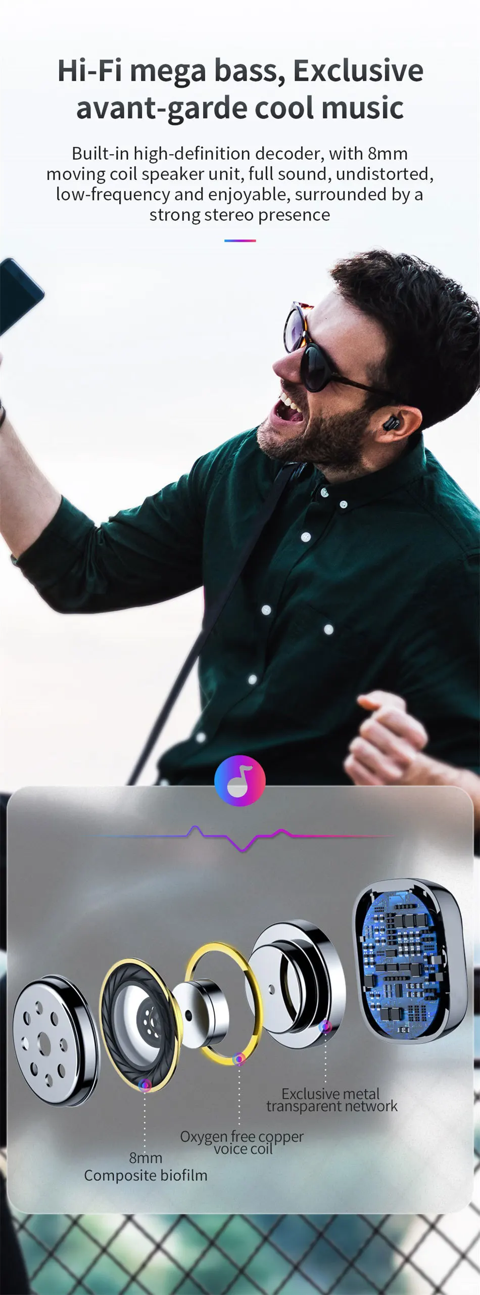 Baseus W01 TWS Bluetooth 5,0 настоящие беспроводные наушники, мини беспроводные наушники с микрофоном, гарнитура для Xiaomi iPhone