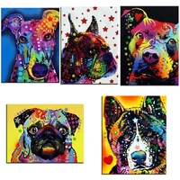 colorful print animal wall painting french bulldog pug dogs canvas posters home decorative wall art picture for living room