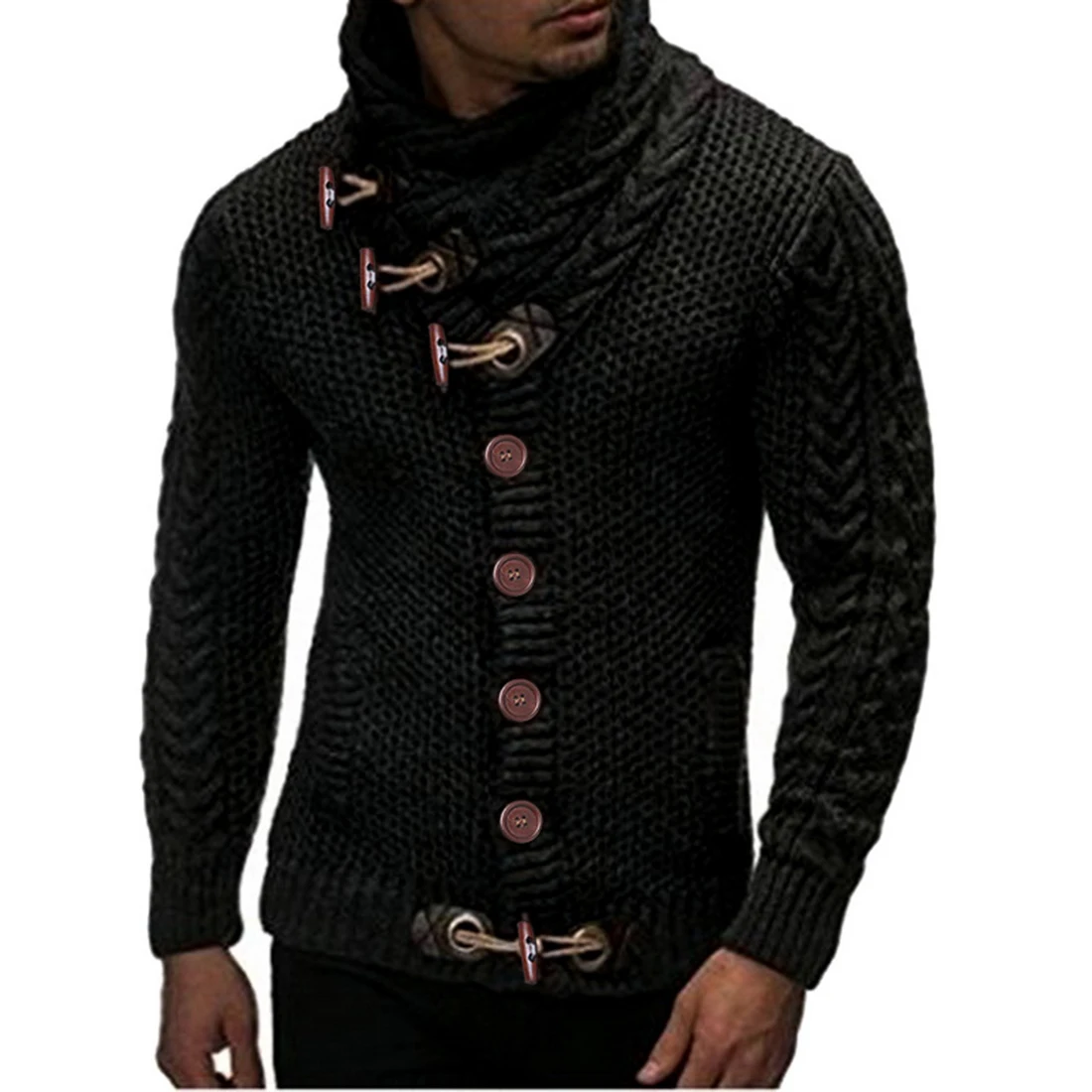 Зимний мужской свитер винтажный кардиган пальто Pull Homme одноцветные свитера