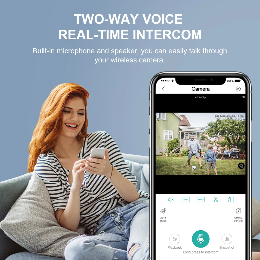 

INQMEGA 3MP Wireless Courtyard Double Light Ball Machine Humanoid Tracking Surveillance Waterproof PTZ Remote Control Camera