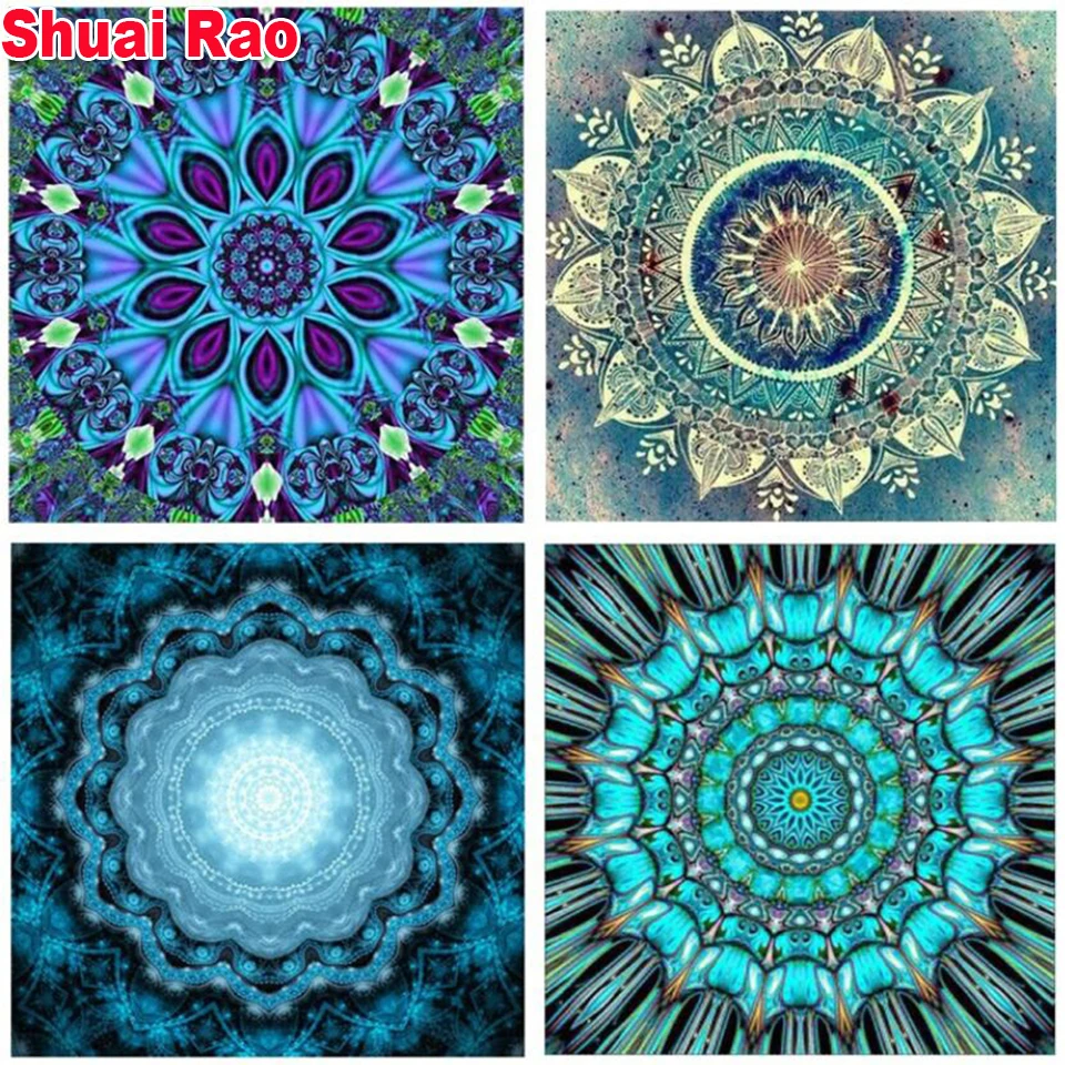 

Mandala 4 Piece 5d pictures,Diy diamond painting Full Square Round puzzle diamond,Diamond painting Fantasy Flower Art ,S147