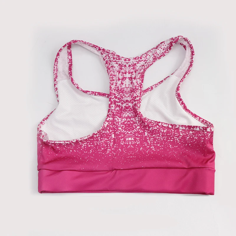 rose red bra Domidofa, новинка, Женский комплект 2 шт., сексуальный, полиэстер, дышащий, градиентный, набор для тренировок, для спортзала, бега, фитнеса, йоги, упражнений - Цвет: rose red bra