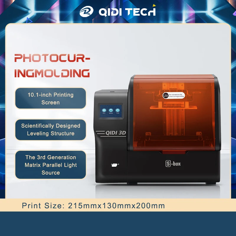 

QIDI TECH S-Box Resin 3D Printer UV LCD Printer, 10.1 inch 2K LCD, 4.3 inch Touch Screen, 215x130x200mm/8.46"x5.11"x7.87"