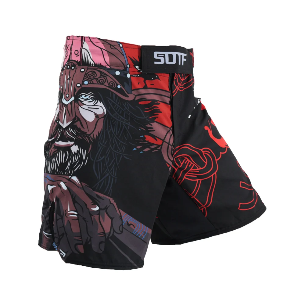 

SOTF MMA Black Samurai Fighting Breathable Fitness Print mma Shorts Tiger Muay Thai kickboxing Fight Shorts Boxing Clothing mma