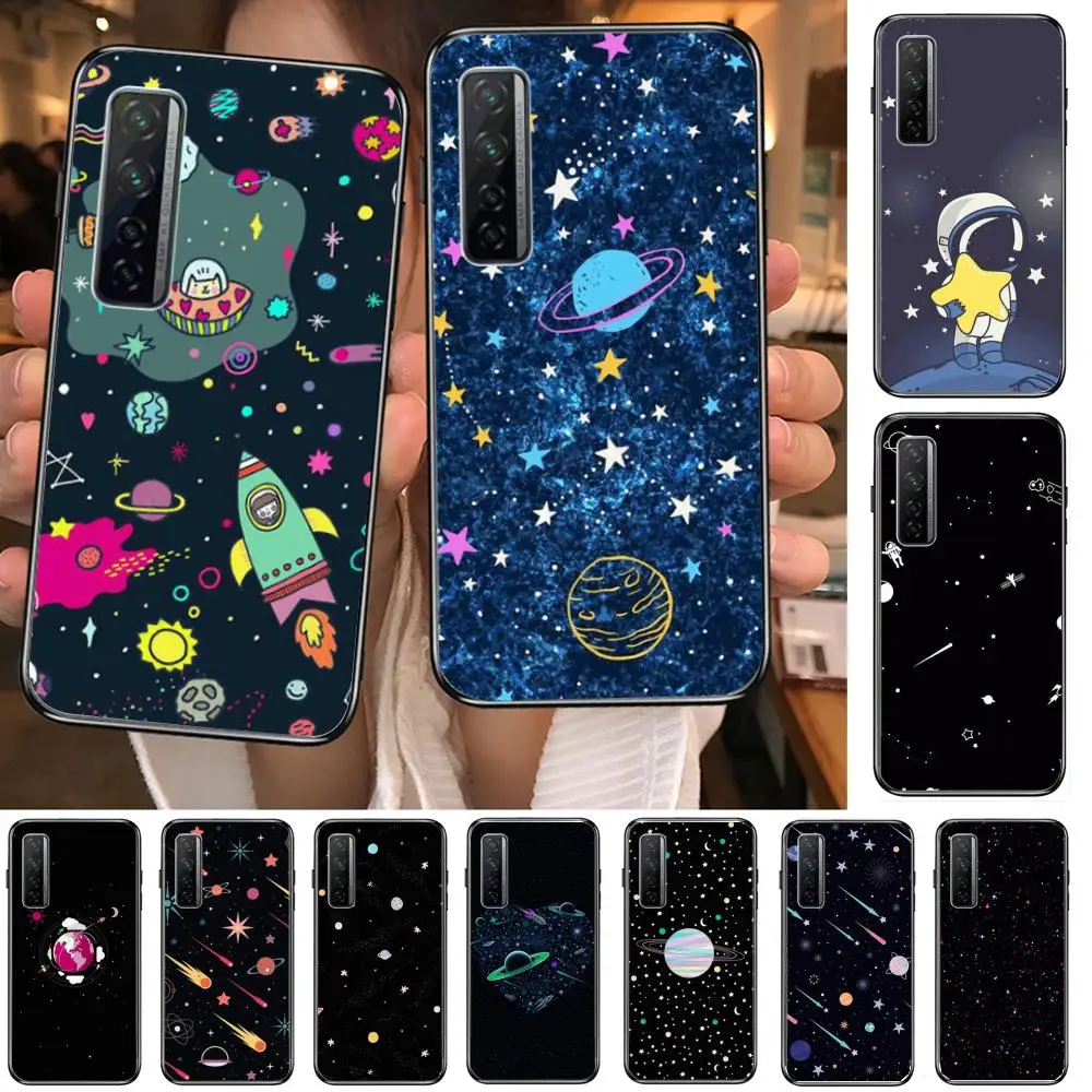 

Vast starry sky universe planet Phone Case For Huawei mate 40 30 10 20 40 8 9 Lite Z Pro Black Etui 3D Coque Painting Hoesjes 5