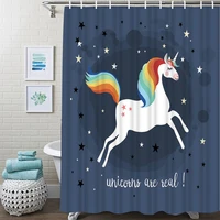 unicorn rainbow shower curtain jumping stars shower curtain waterproof fabric for bathroom decor shower curtains set with hooks