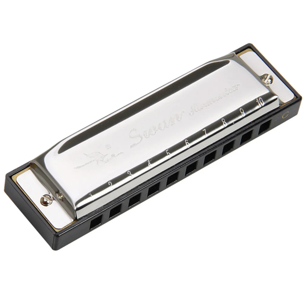 

Swan Harmonica 10 Hole 20 Tones Harmonica Blues Professional Harmonica (Sliver)