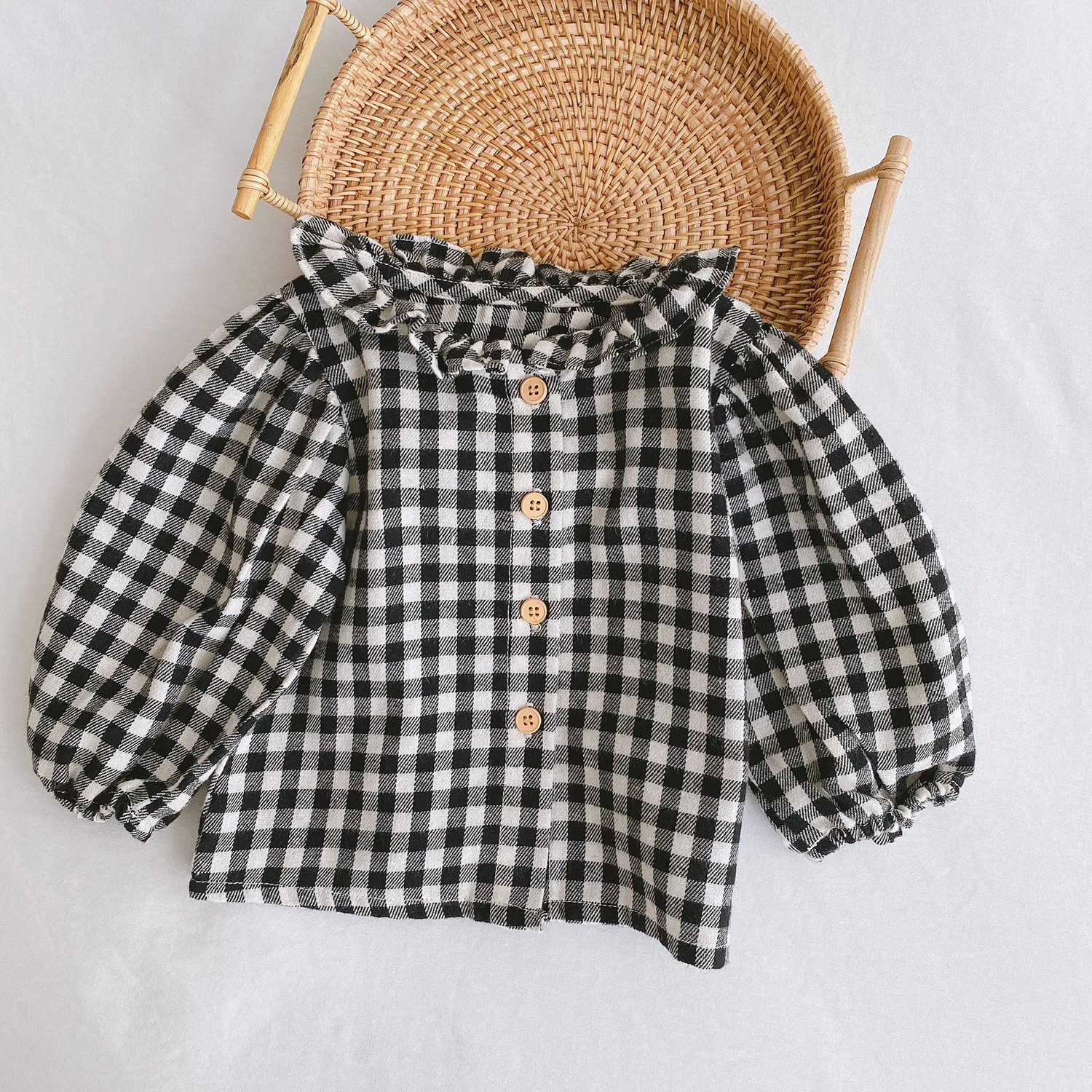 

YG brand children's wear 2021 new leisure Plaid top, spring 0-2 years old baby clothes, suspender skirt, girls' clothes