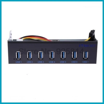 Через dhl или ems 10 шт 7 портов USB3.0 Hub 5Gbs 5 25 &quotCD-ROM привод Bay Передняя панель для