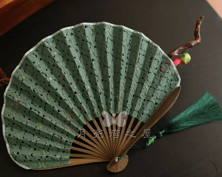 Хлопковый сетчатый веер в виде ракушки подсолнуха маленький для переноски