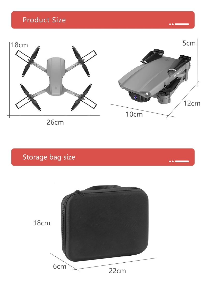 

E99Pro Mini RC Drone HD 4K Double Camera WiFi Fpv Air Pressure Altitude Keep RC Quadcopter Toys Black Grey Foldable Dropshipping