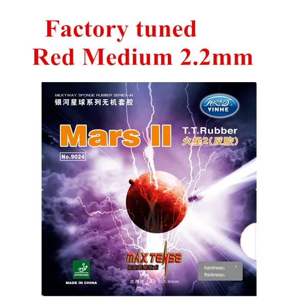 Red medium 1x Yinhe Mars 2 Заводская Настройка Pips-In настольный теннис(пинг-понг) Резина с губкой - Цвет: Red medium