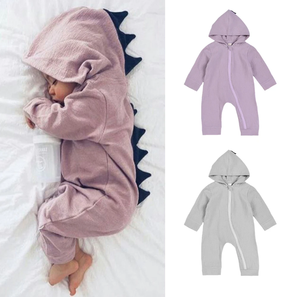 Детский костюм динозавра теплый хлопковый комбинезон с объемным динозавром