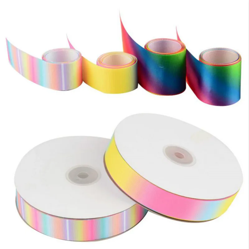 1 метр градиентная Радужная Полиэстеровая печатная корсажная лента Женская